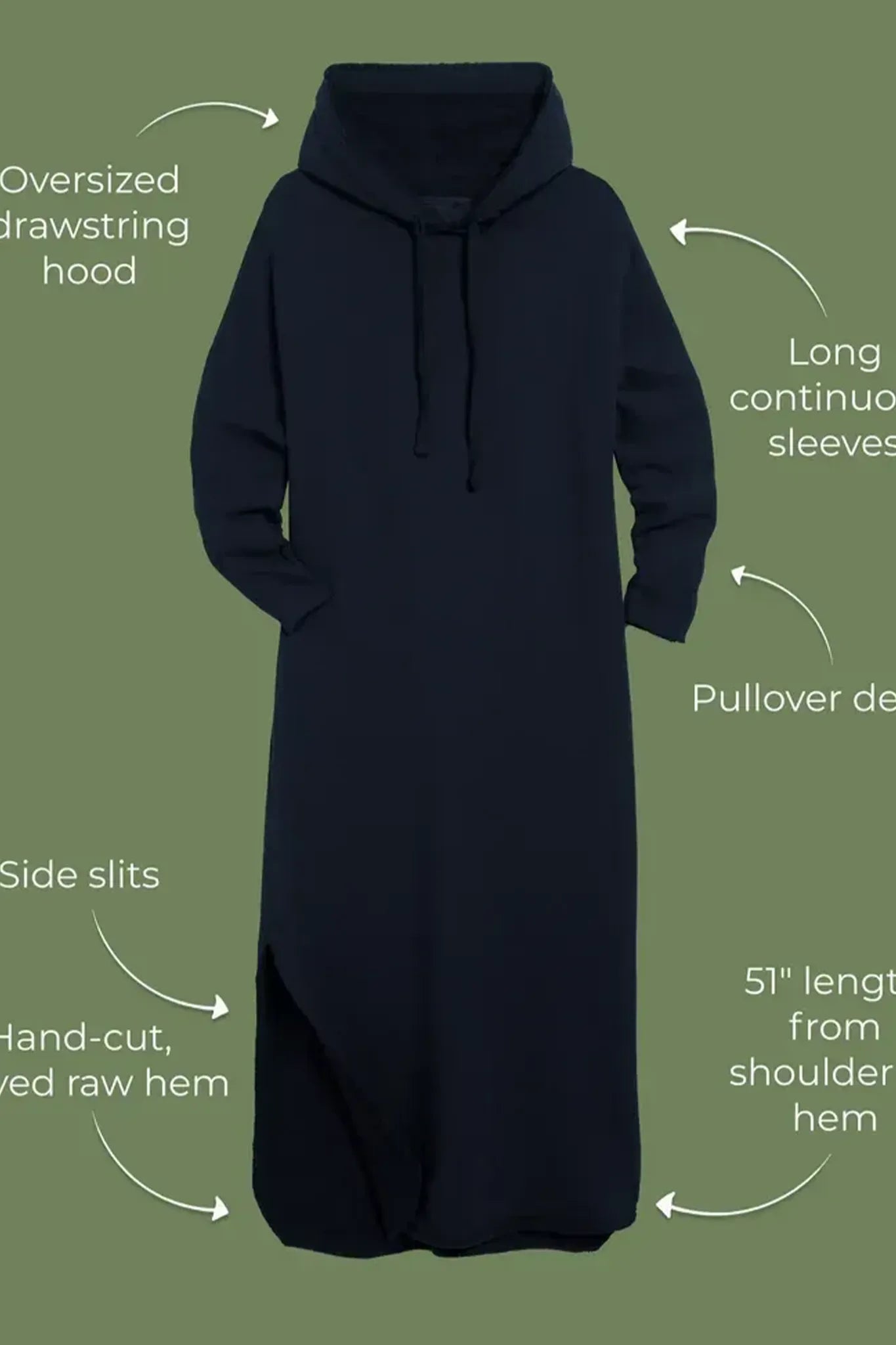 Maxi Sweat Kleid James in Navy