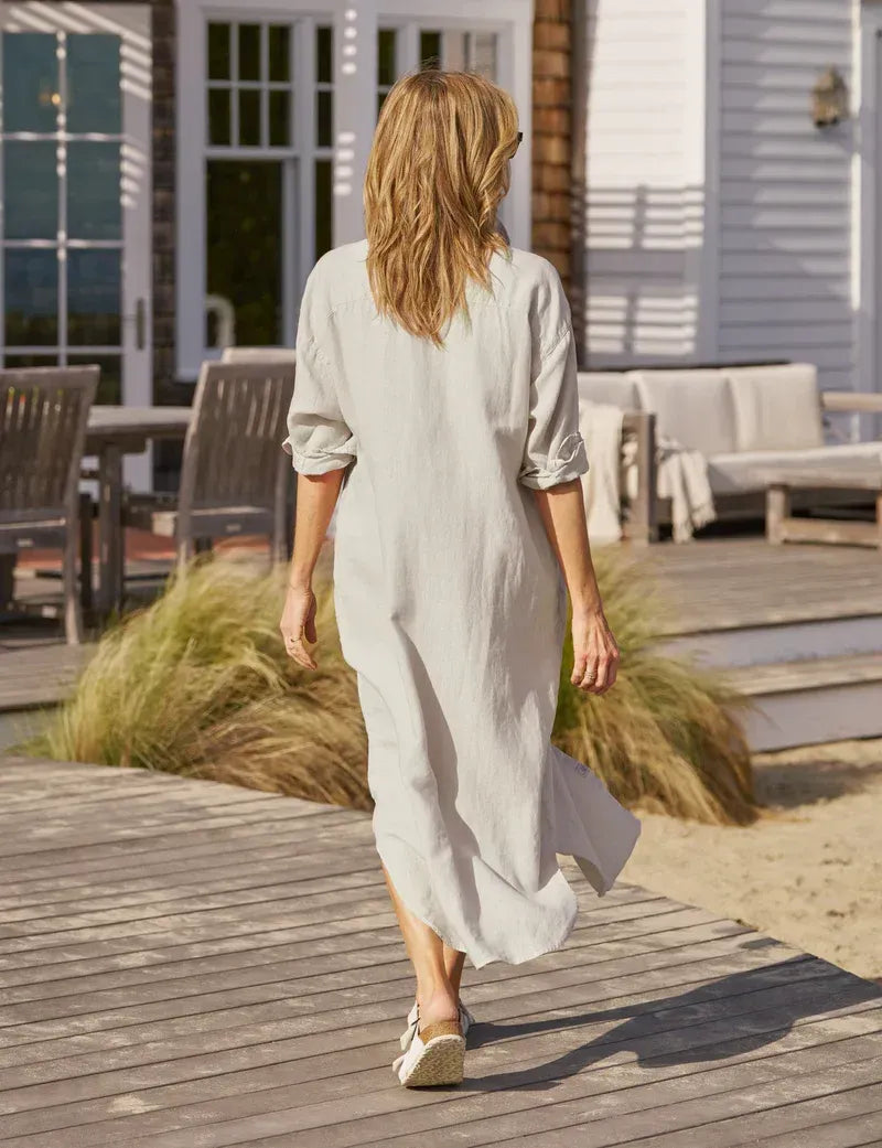 Kleid Megan Button Up in Sand