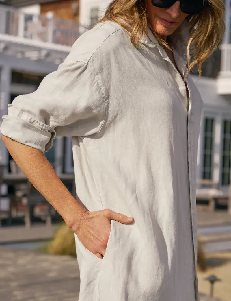Kleid Megan Button Up in Sand