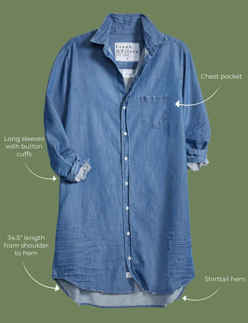 Shirtkleid Mary in Vintage Stonewashed Indigo