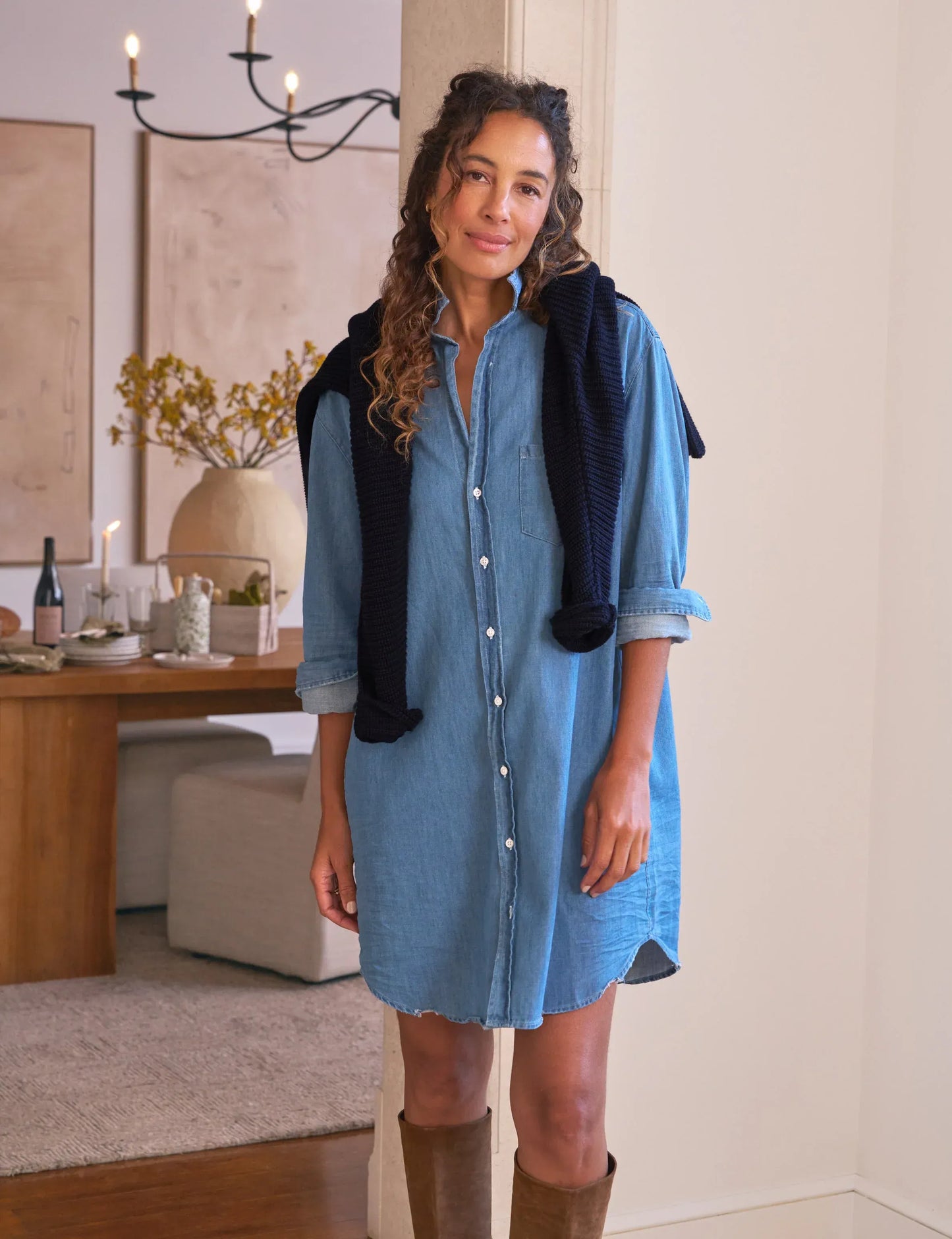 Shirtkleid Mary in Vintage Stonewashed Indigo
