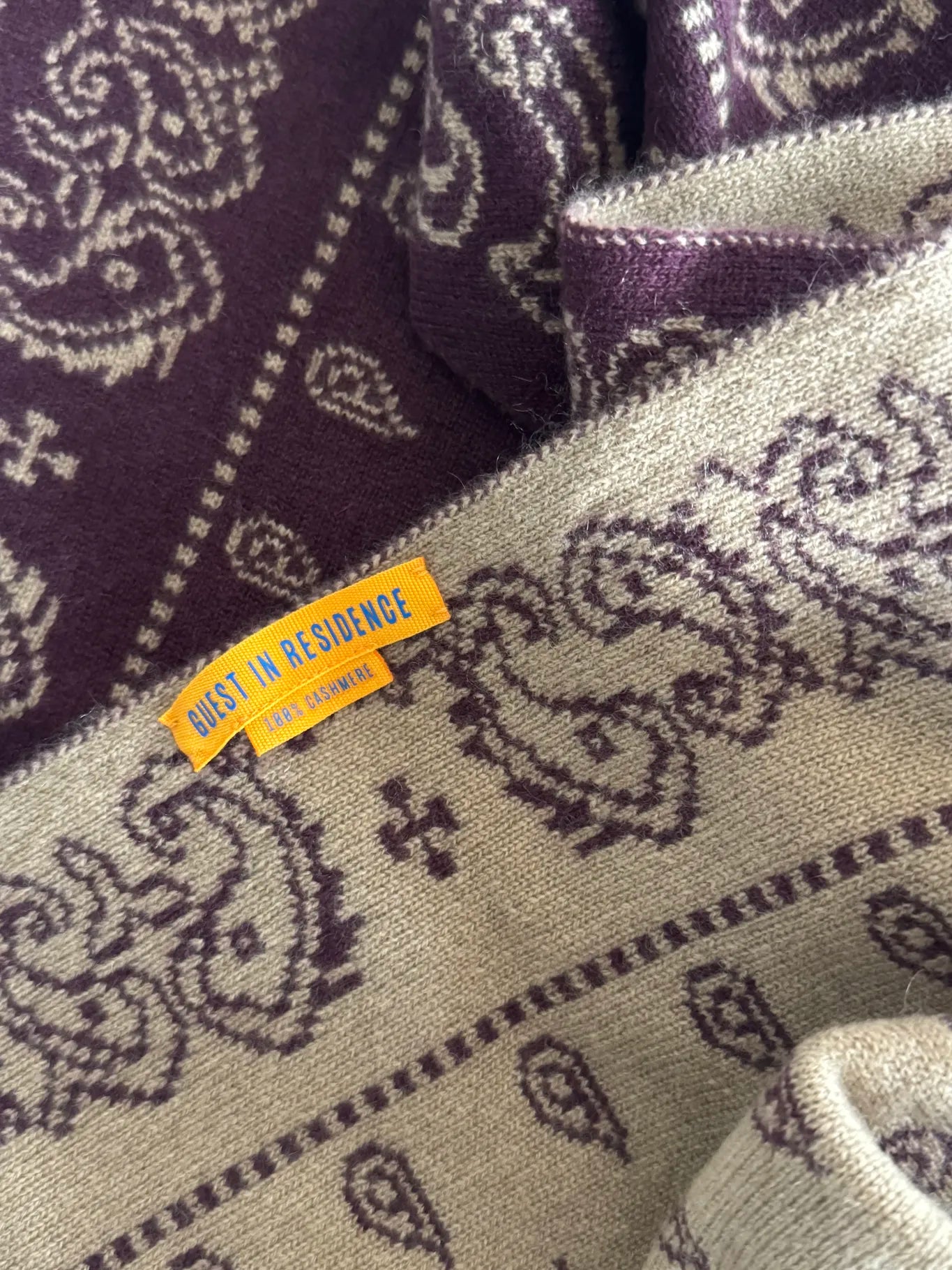 Cashmere Schal The Wild Rag in Fig/Camel