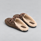 Boat Loafer Mule Fur Brushed in Daytona Grey