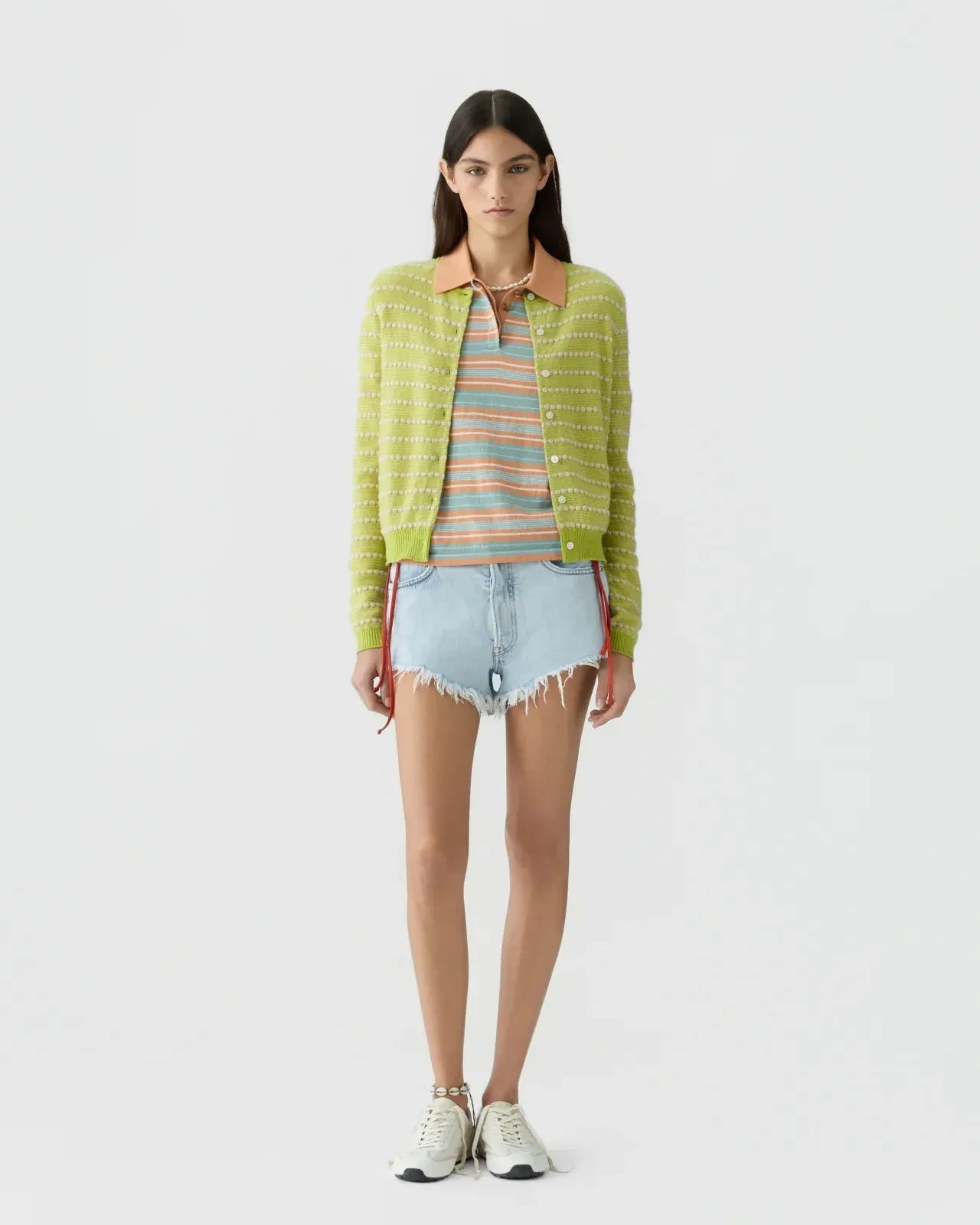 Cardigan Pebble Stripe Jane in Evoo Combo