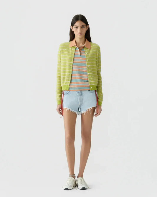 Cardigan Pebble Stripe Jane in Evoo Combo