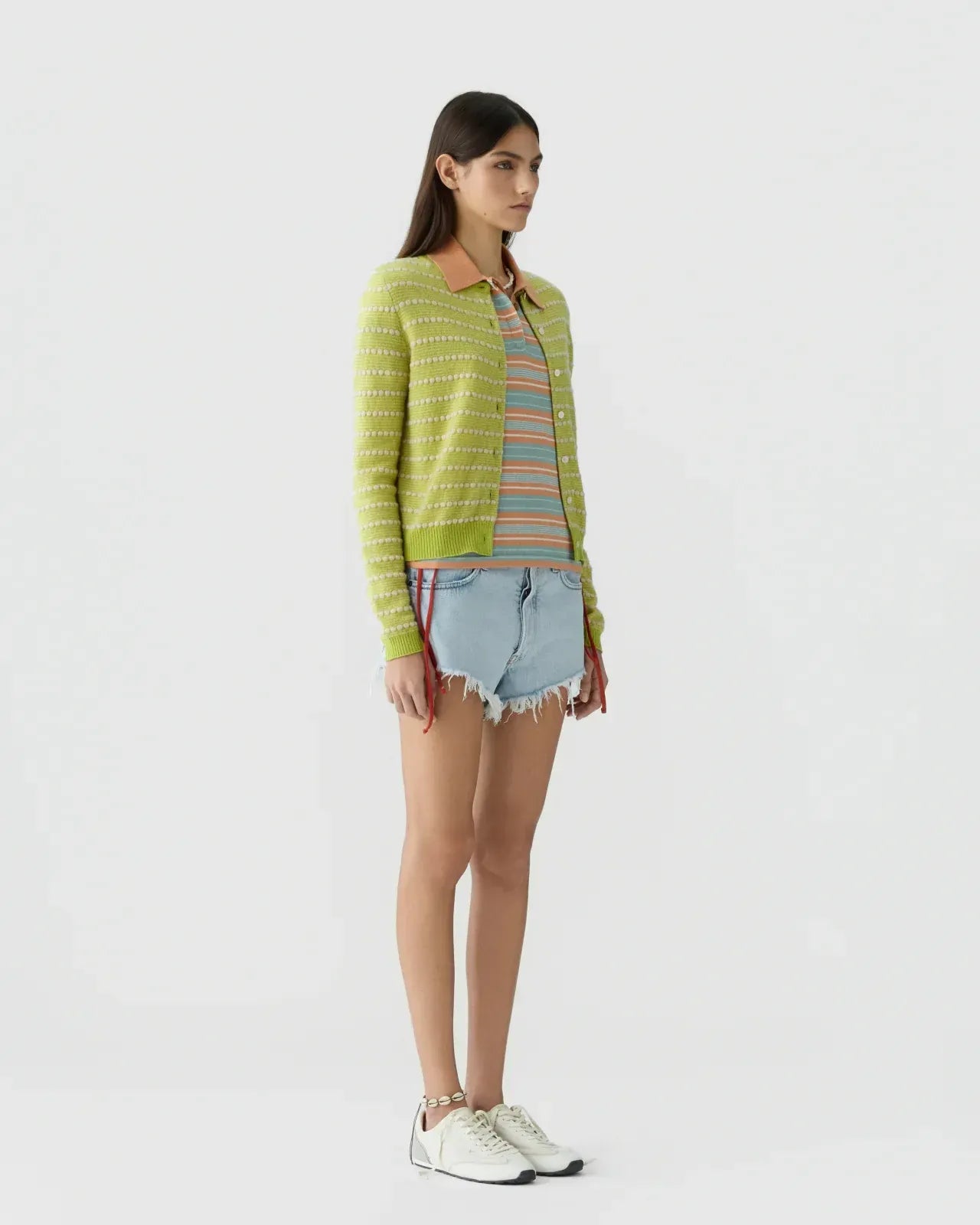 Cardigan Pebble Stripe Jane in Evoo Combo