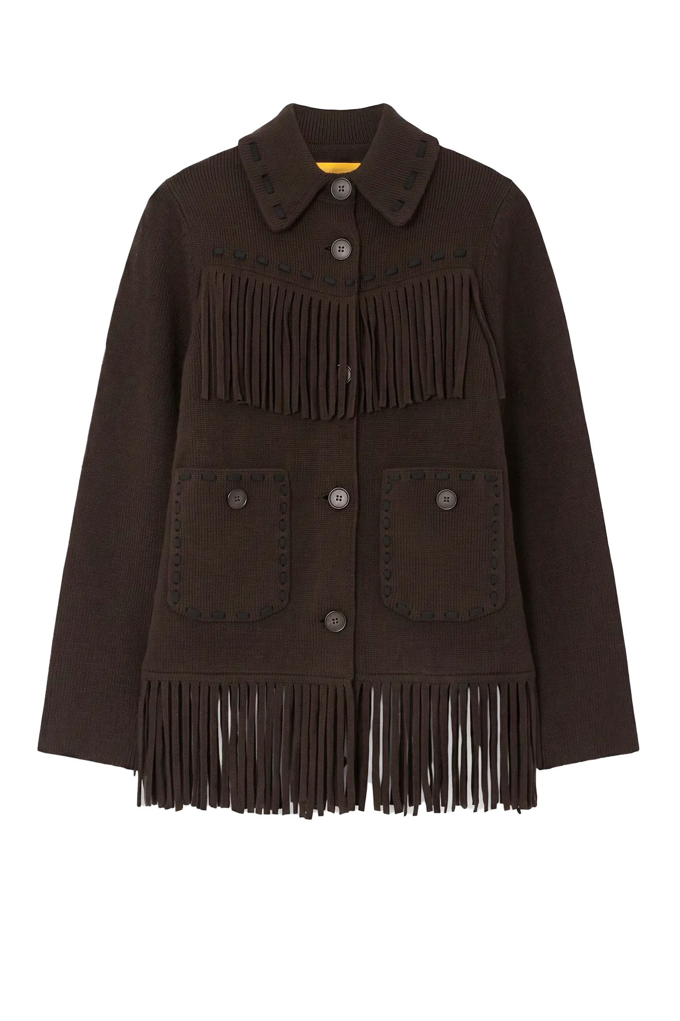 Jacke Western Fringe in Burnt Cocoa