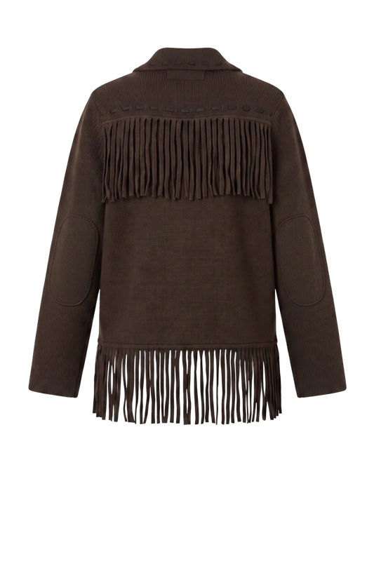 Jacke Western Fringe in Burnt Cocoa