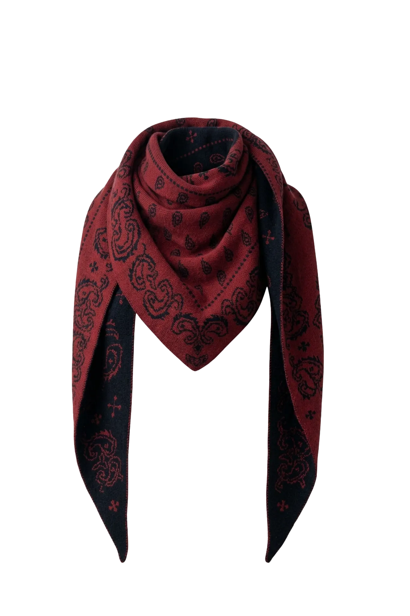 Cashmere Schal The Wild Rag in Carmine/Black