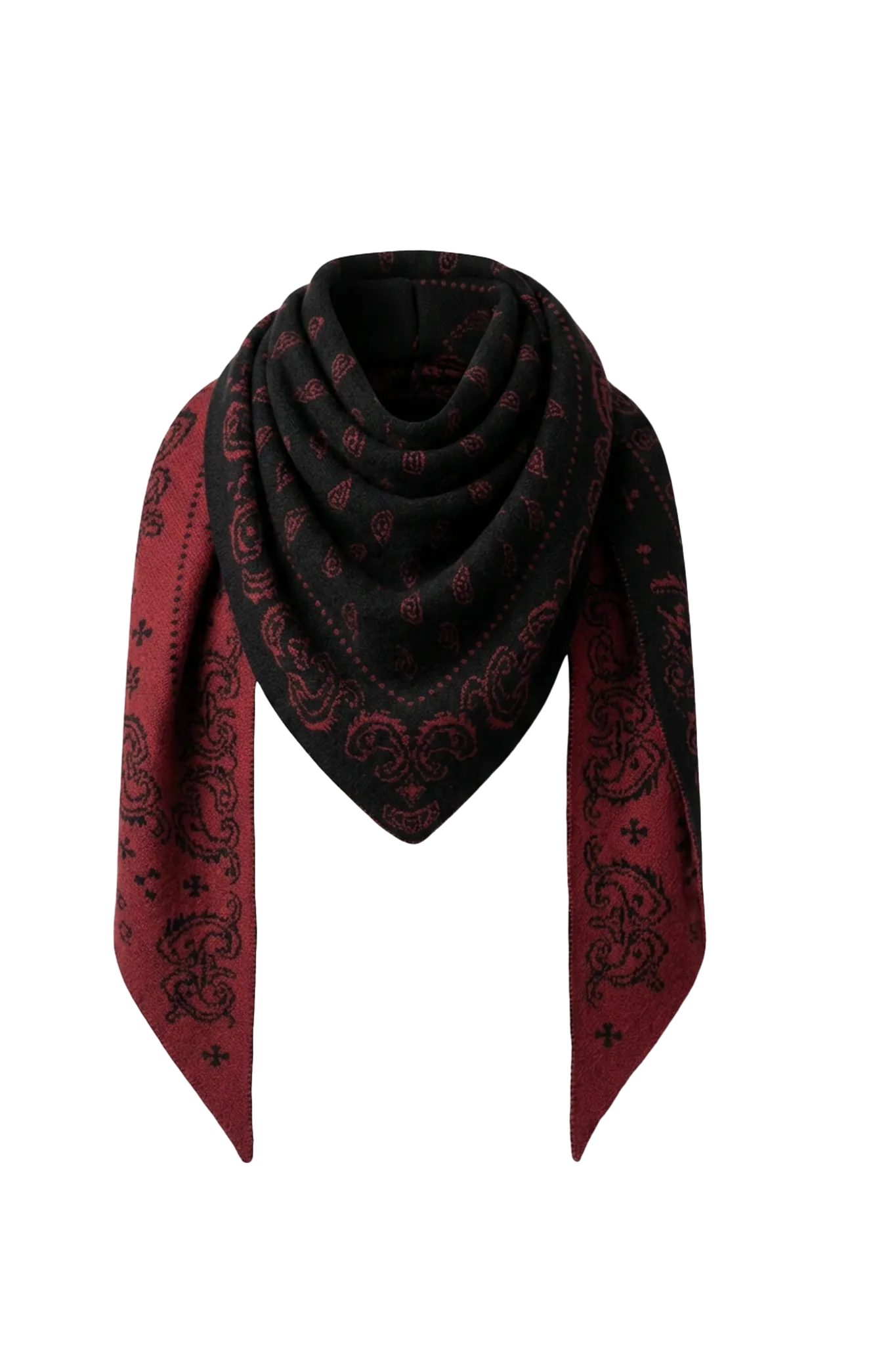 Cashmere Schal The Wild Rag in Carmine/Black