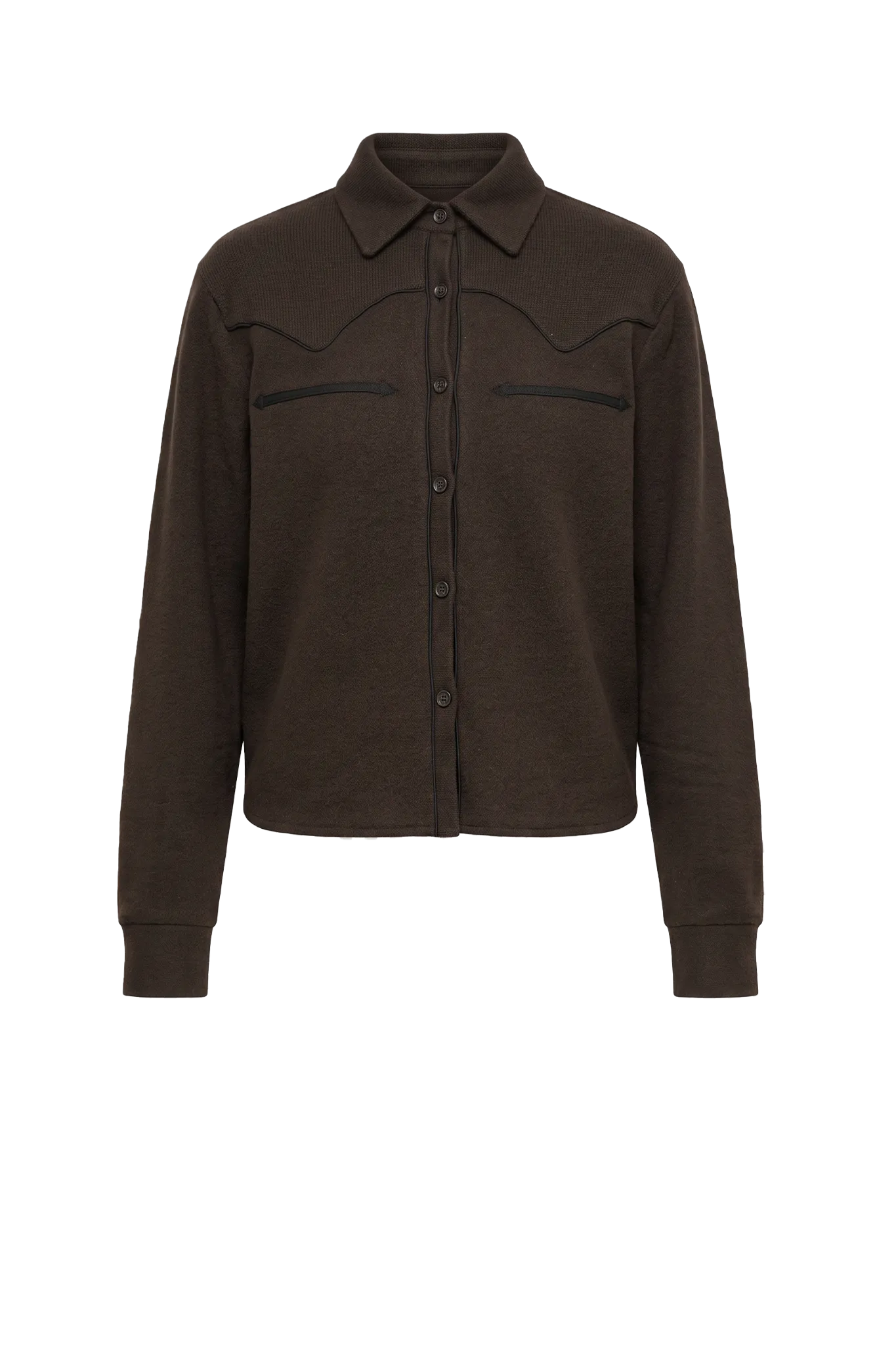 Shirt Cropped Western in Burnt Cocoa