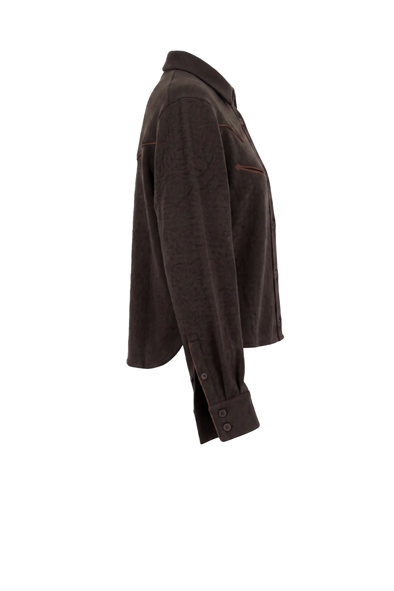 Shirt Cropped Western in Burnt Cocoa