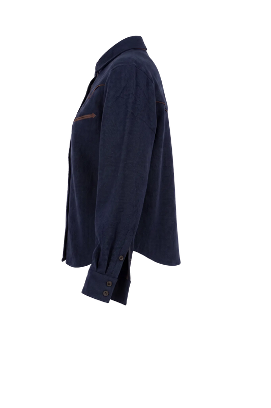 Shirt Cropped Western in Midnight