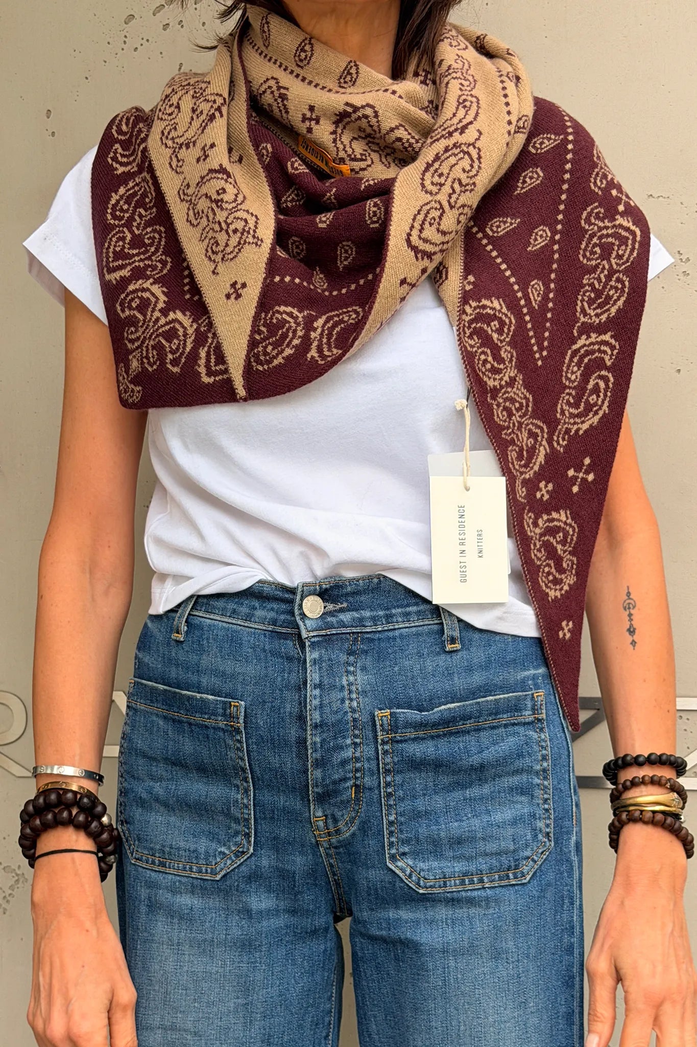 Cashmere Schal The Wild Rag in Fig/Camel