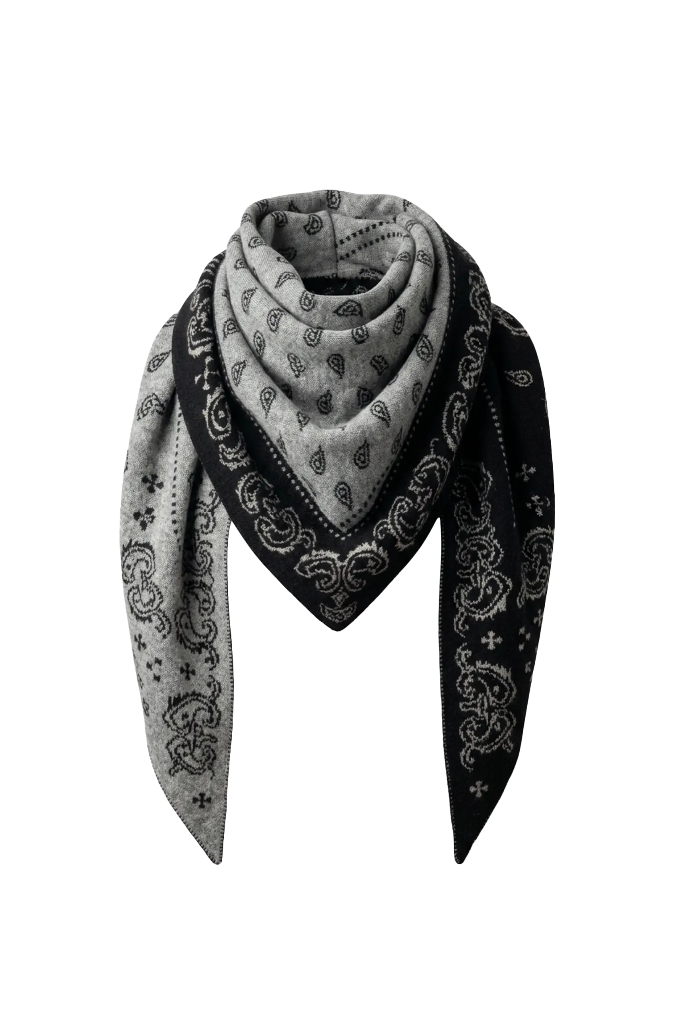 Cashmere Schal The Wild Rag in Black/Heather Grey