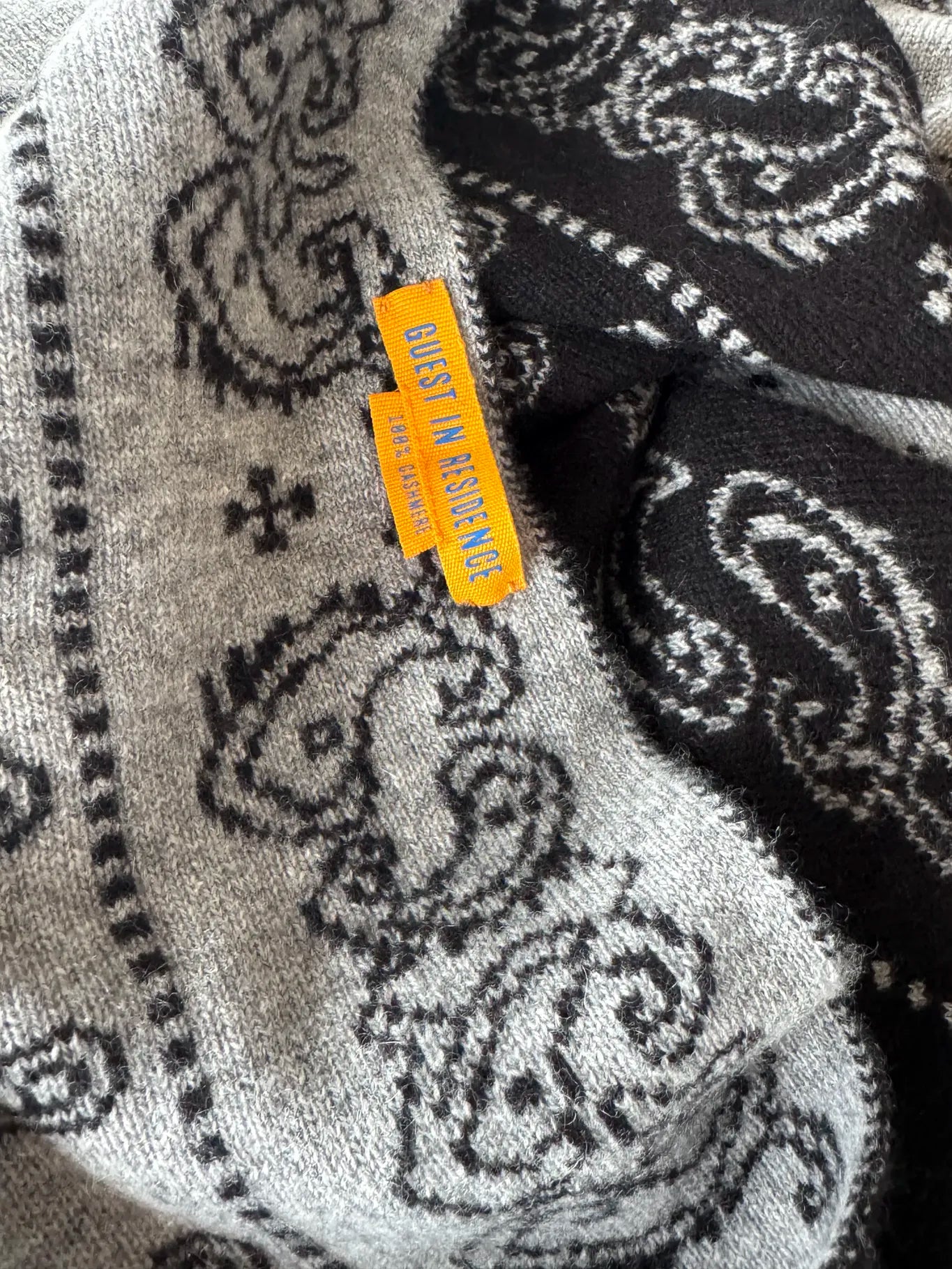 Cashmere Schal The Wild Rag in Black/Heather Grey