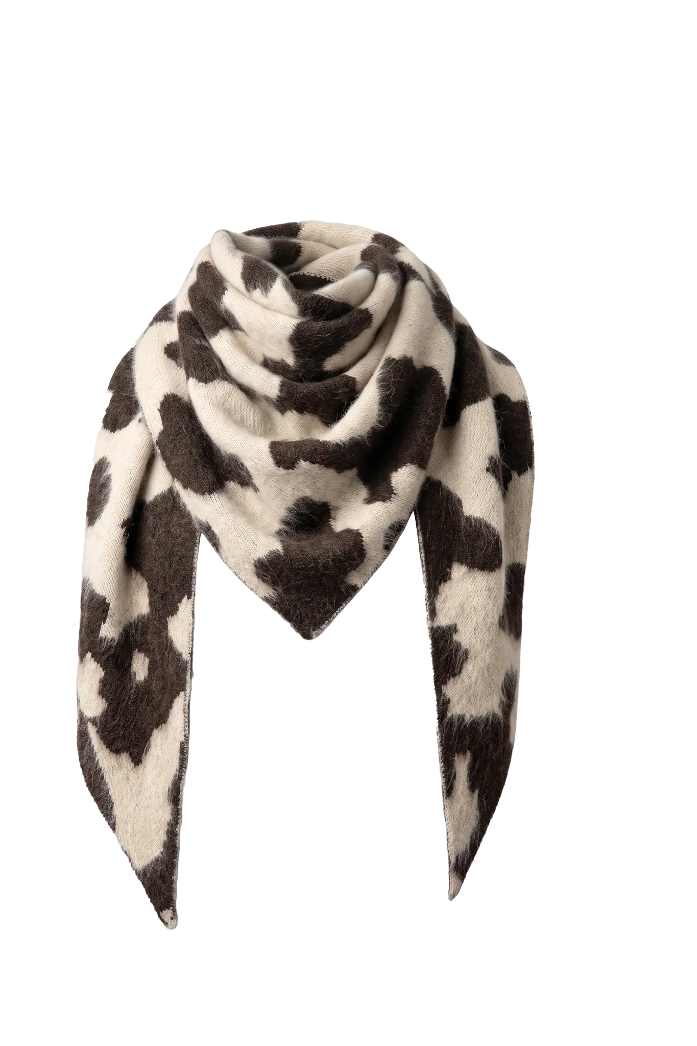Cashmere Schal Grizzly Cowhide Wild Rag in Oatmeal/Burnt Cocoa