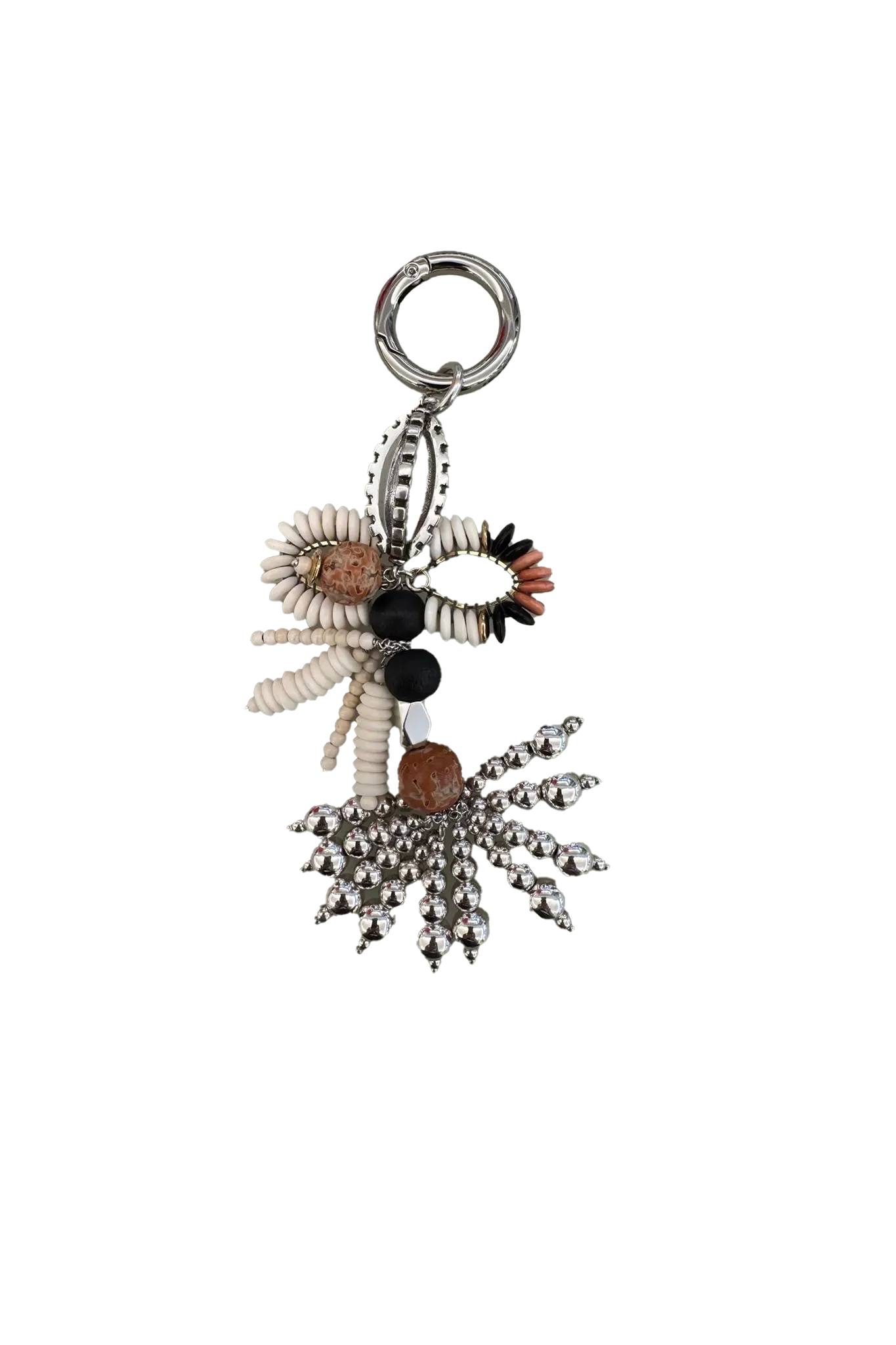 Schlüsselanhänger Key Ring in Ecru / Silver