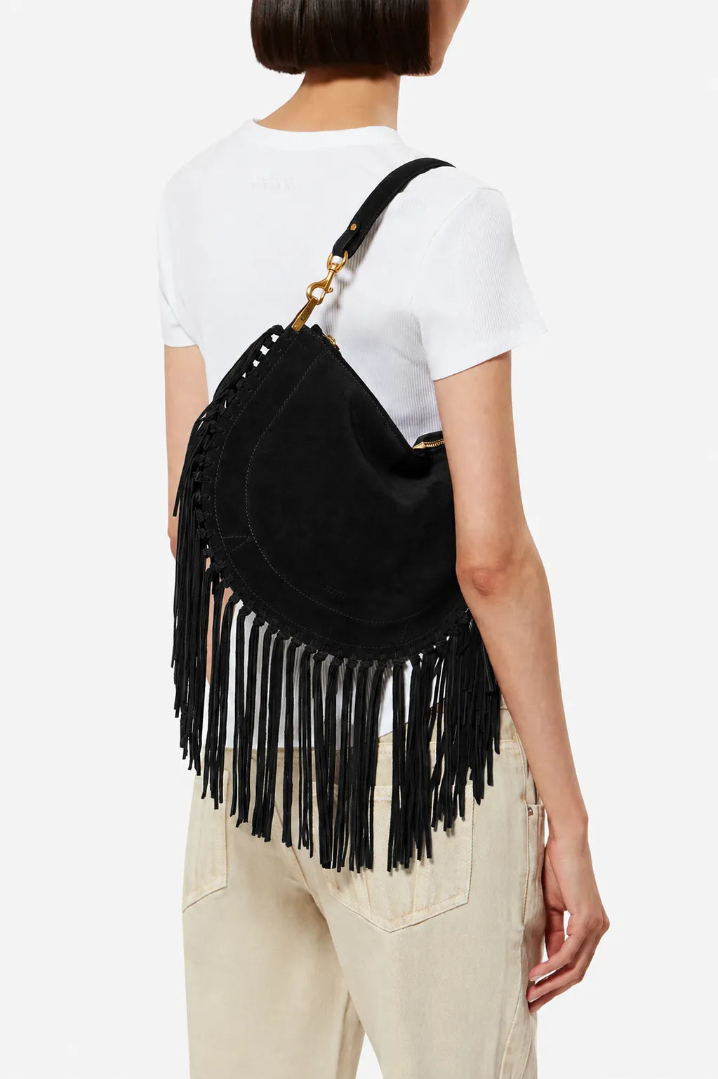 Tasche Oskan Soft Zipped Fringe in Black