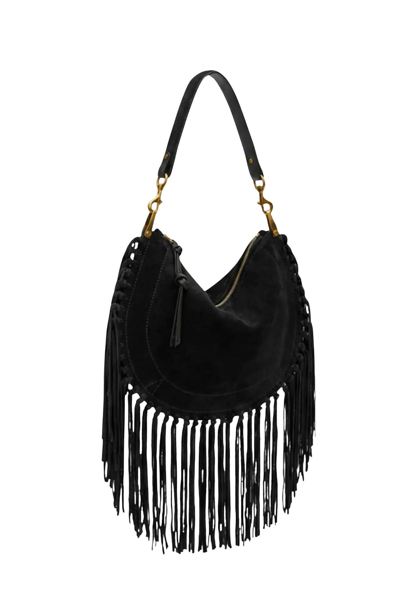 Tasche Oskan Soft Zipped Fringe in Black