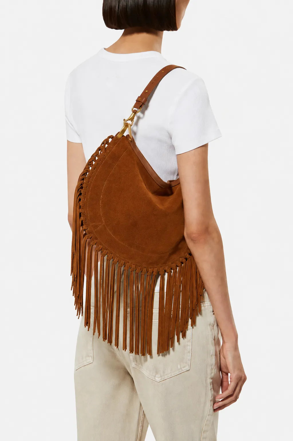 Tasche Oskan Soft Zipped Fringe in Cognac