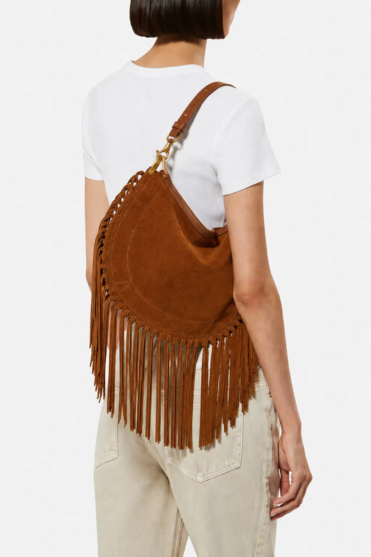Tasche Oskan Soft Zipped Fringe in Cognac