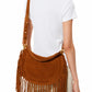 Tasche Oskan Soft Zipped Fringe in Cognac