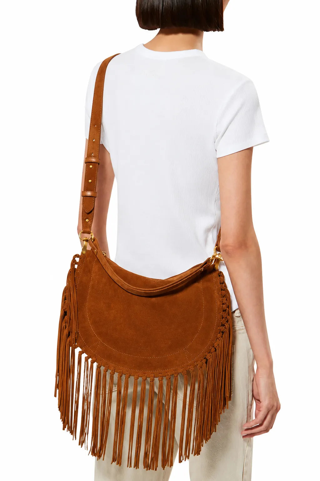 Tasche Oskan Soft Zipped Fringe in Cognac