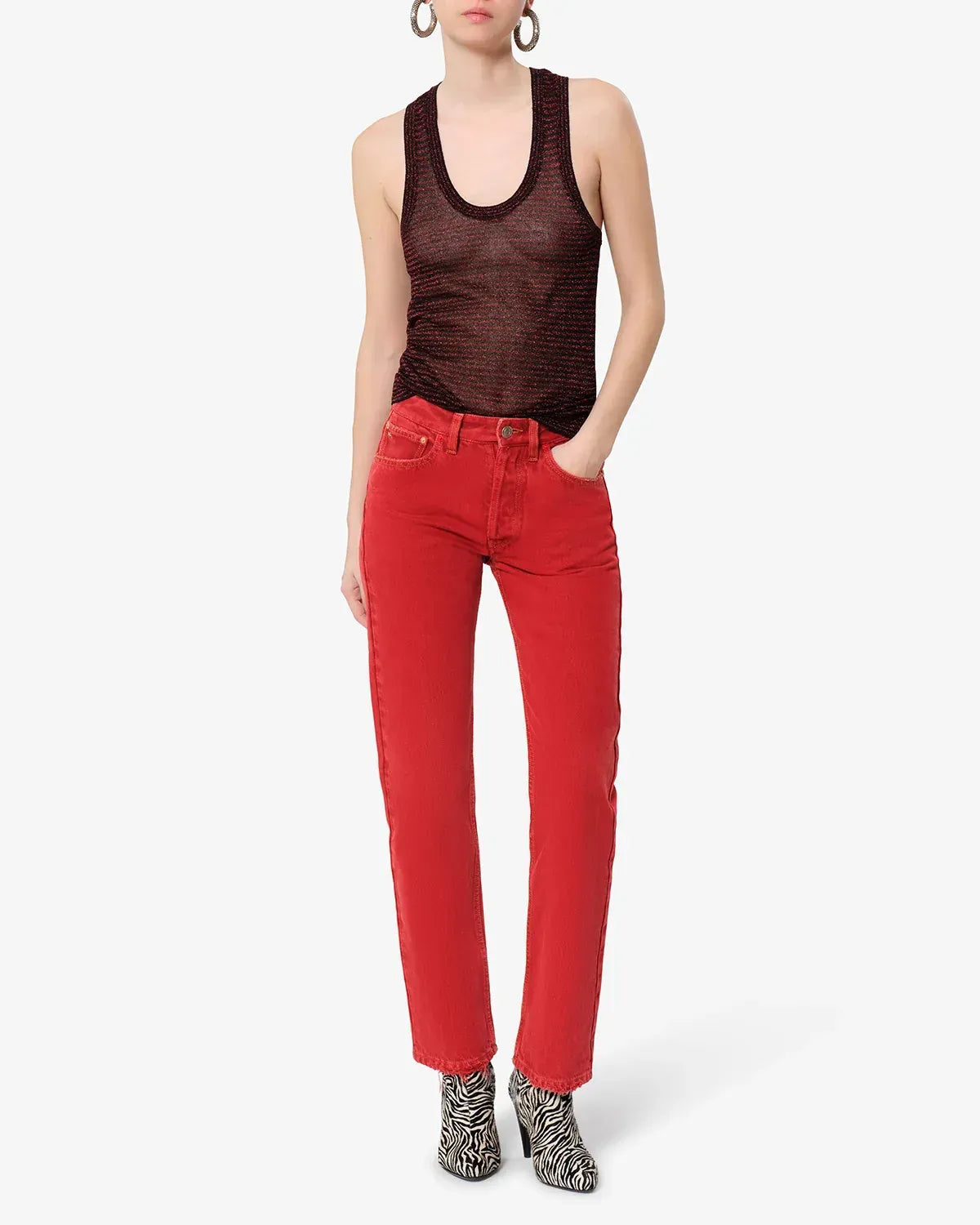 Top Cevara in Black/Red