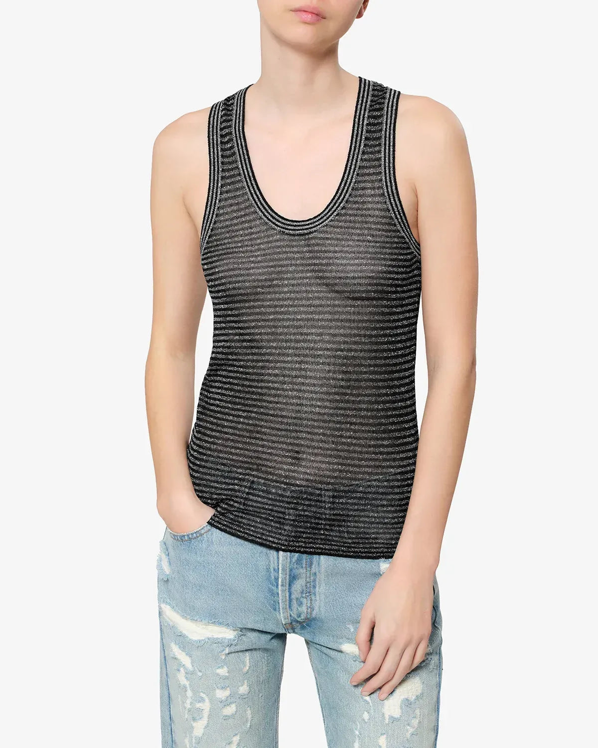 Top Cevara in Black/Silver