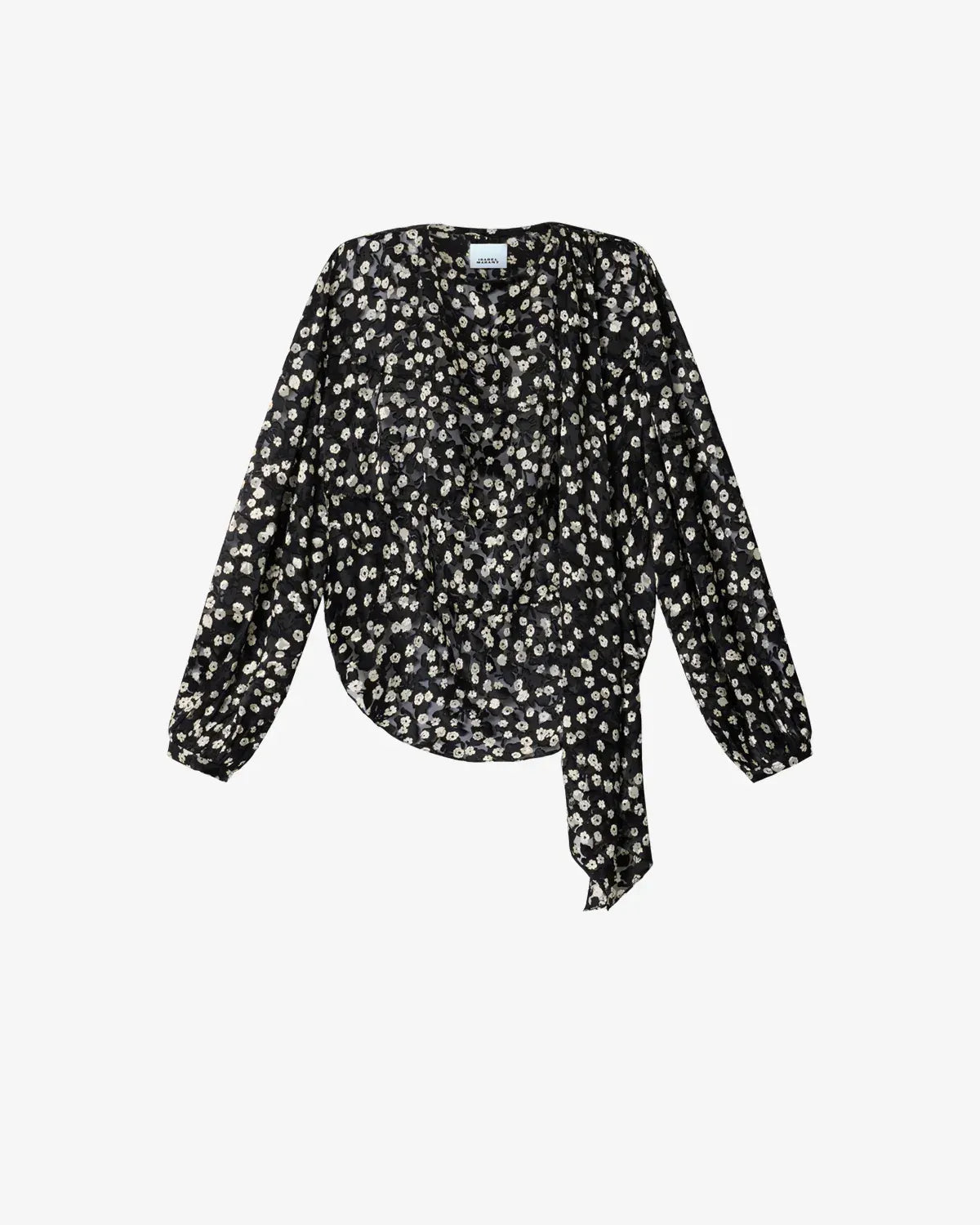 Bluse Firma in Black-Ecru