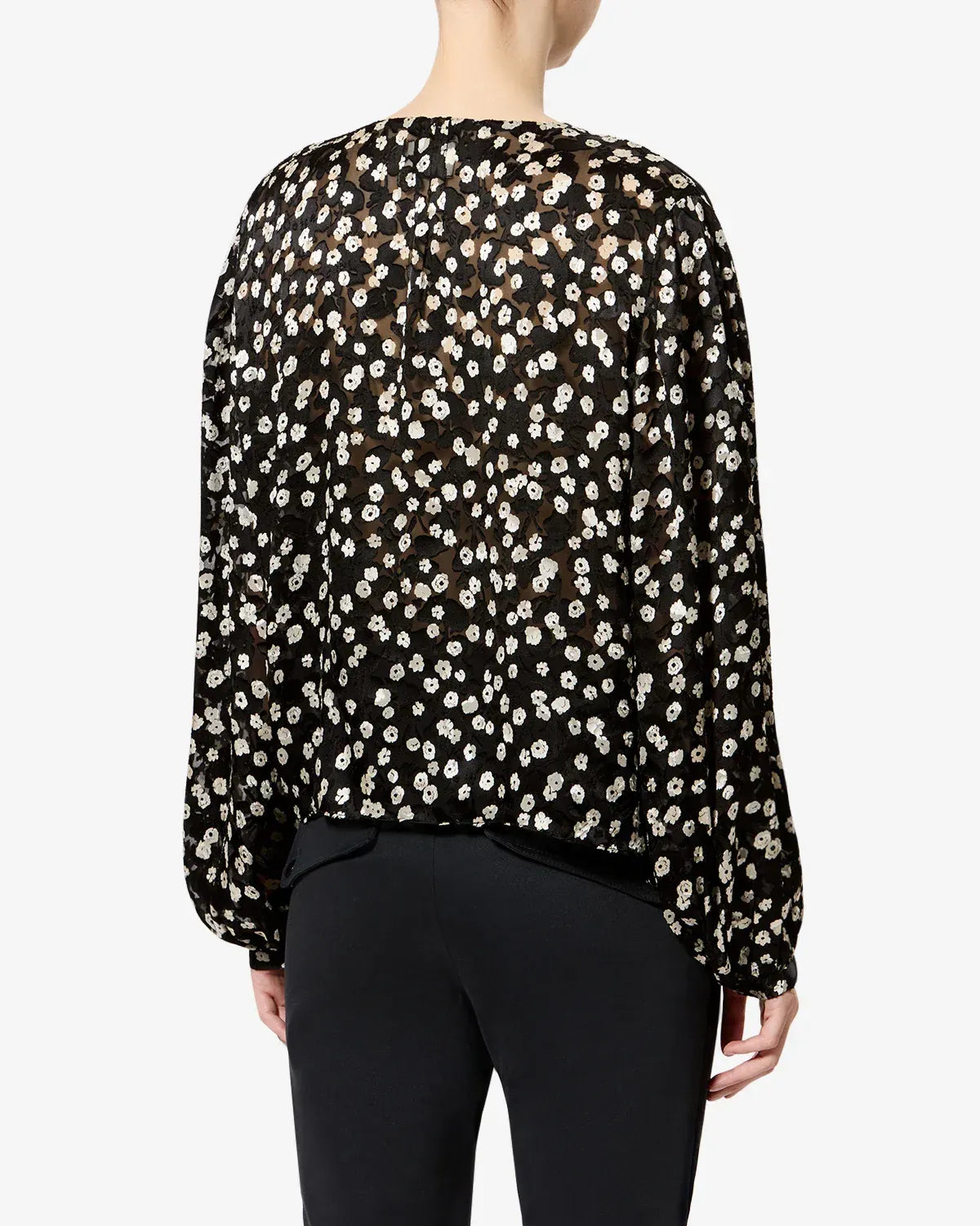 Bluse Firma in Black-Ecru