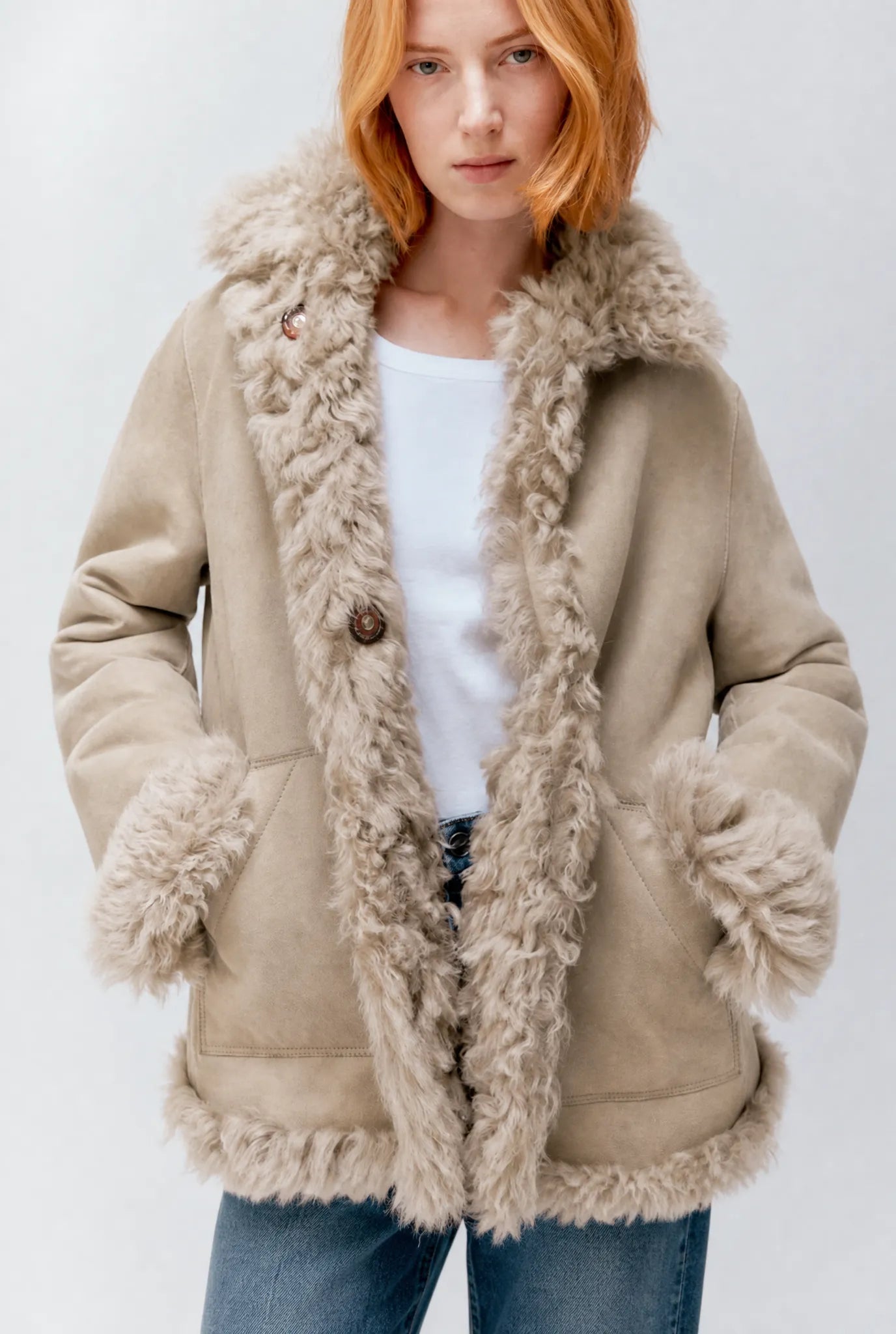 Lammfelljacke Cleo in Macchiato