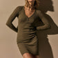 Kleid Cotton Cashmere Ribbed Henley in Birch