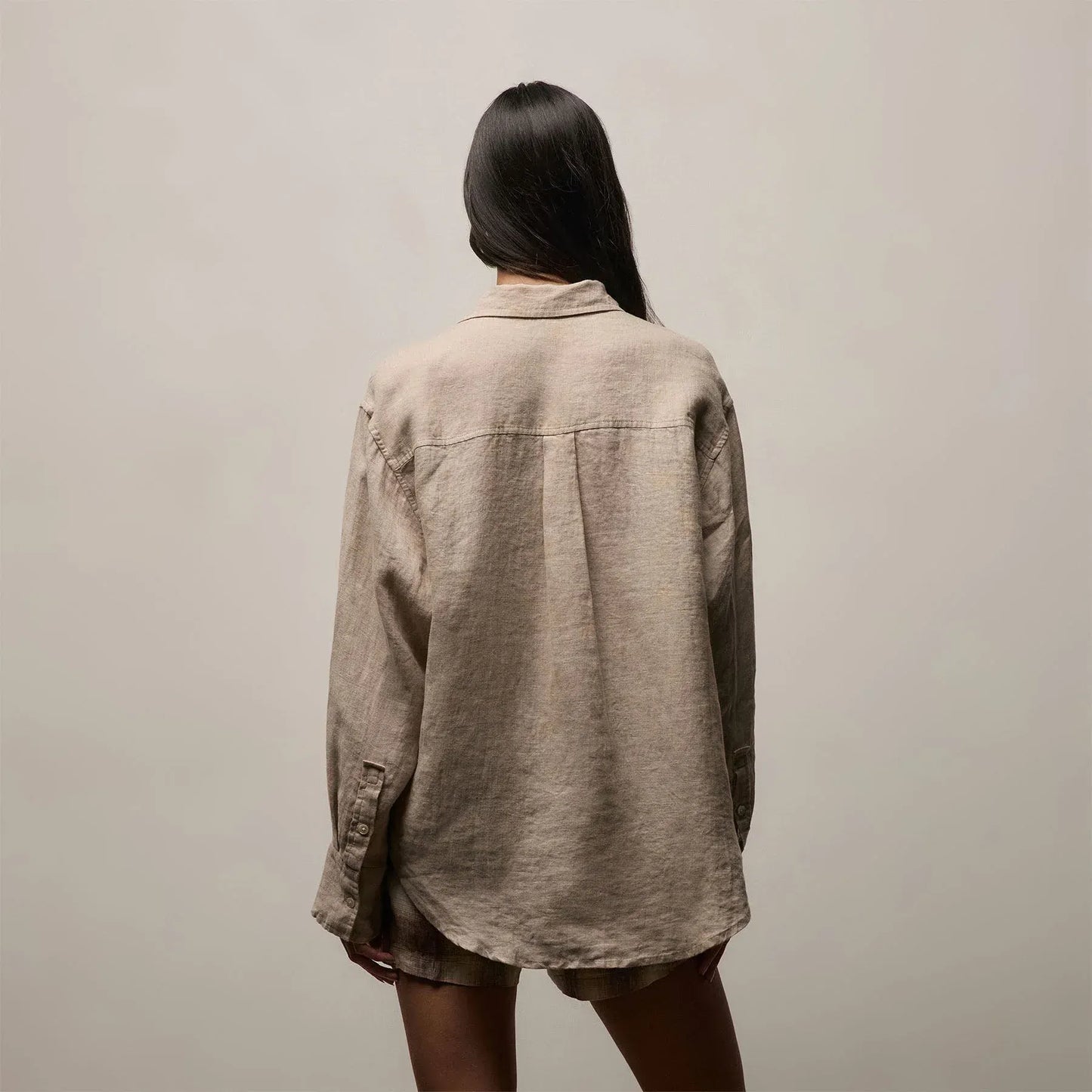 Shirt Linen in Light Khaki
