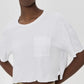 T-Shirt Cropped Relaxed Fit Pocket in White