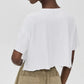 T-Shirt Cropped Relaxed Fit Pocket in White