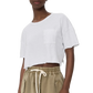 T-Shirt Cropped Relaxed Fit Pocket in White