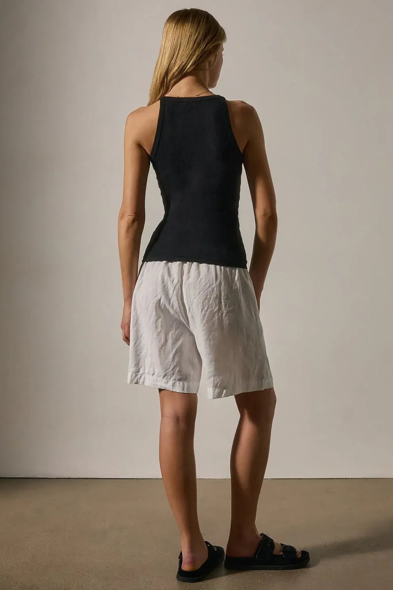 Tank Top Ribbed Cami in Black