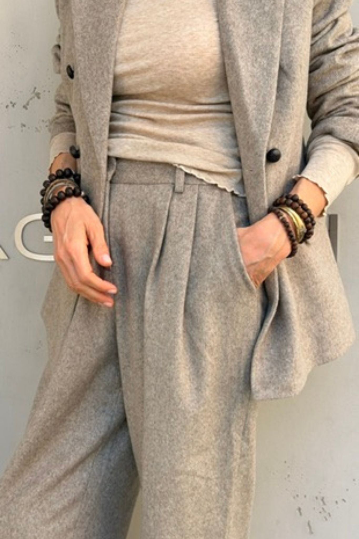 Hose Barrel in Taupe Melange