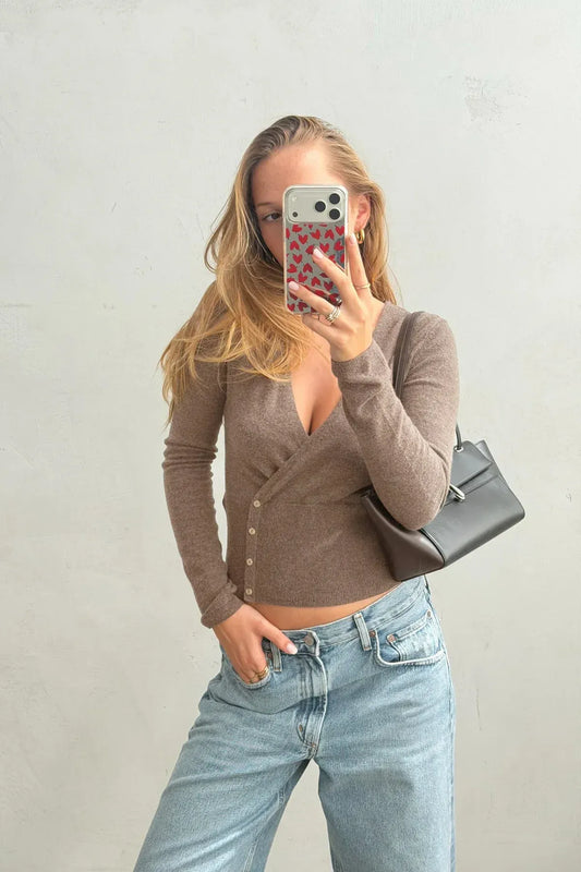 Cardigan Sera in Truffle