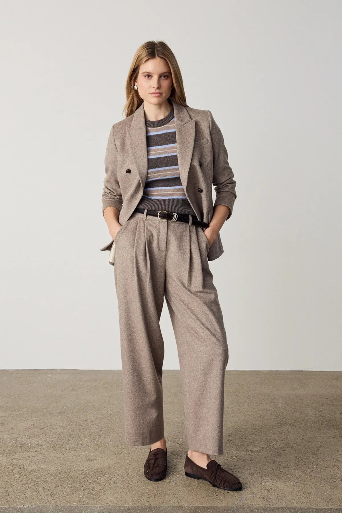 Hose Barrel in Taupe Melange