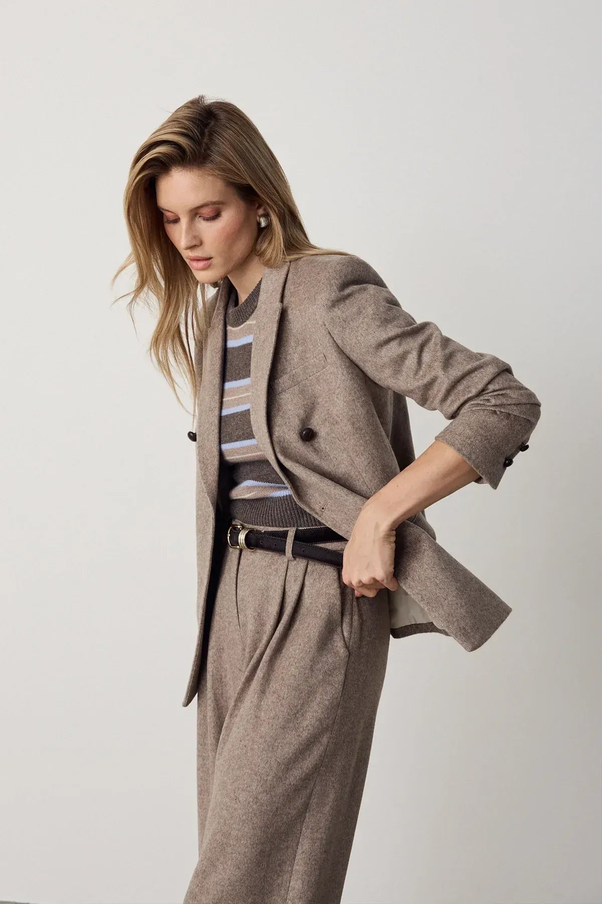 Hose Barrel in Taupe Melange