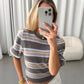 Pullover Poupette in Taupe Striped