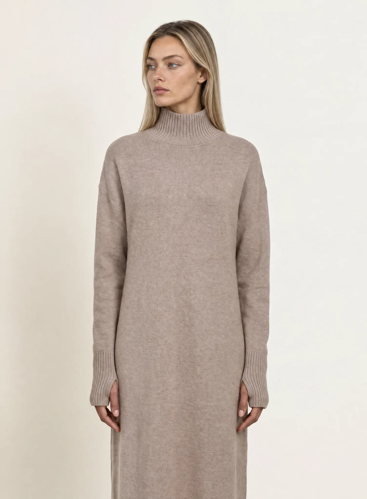 Strickkleid Hamptons in Taupe