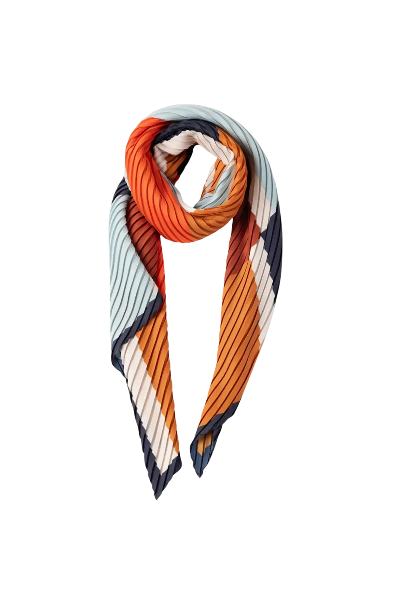 Pleated Scarf Atena in Blue-Moka