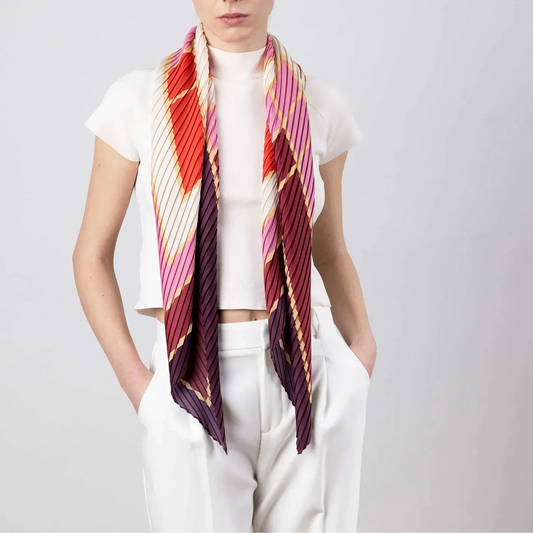 Pleated Scarf Era in Pink-Crimson