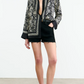 Shirt Alfie Printed Silk in Black/ivory'
