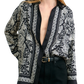 Shirt Alfie Printed Silk in Black/ivory'