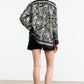 Shirt Alfie Printed Silk in Black/ivory'
